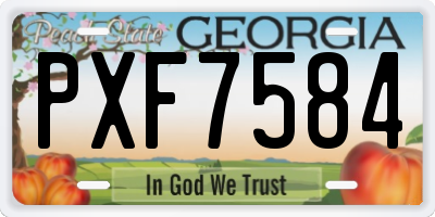 GA license plate PXF7584