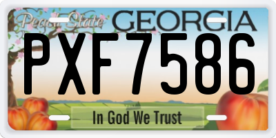 GA license plate PXF7586