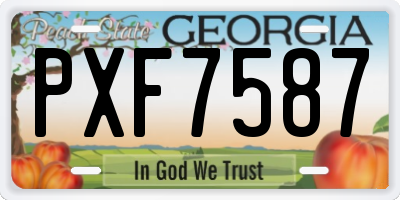 GA license plate PXF7587