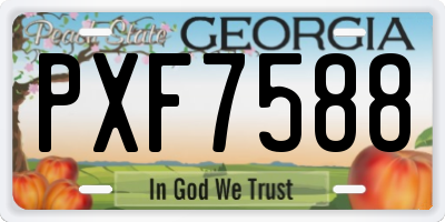 GA license plate PXF7588