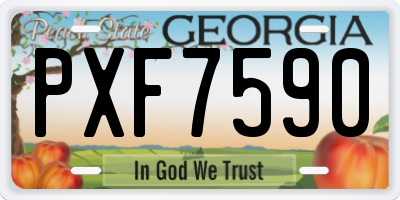 GA license plate PXF7590