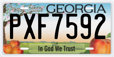 GA license plate PXF7592