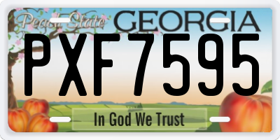 GA license plate PXF7595