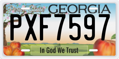 GA license plate PXF7597