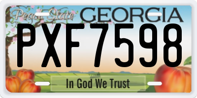 GA license plate PXF7598