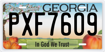 GA license plate PXF7609