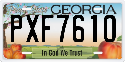 GA license plate PXF7610