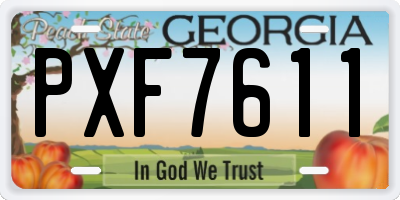 GA license plate PXF7611