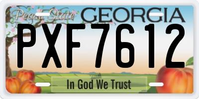 GA license plate PXF7612