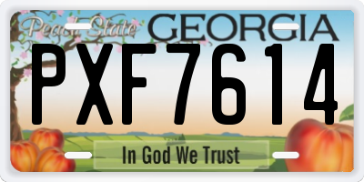GA license plate PXF7614