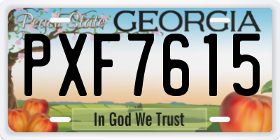 GA license plate PXF7615
