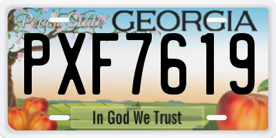 GA license plate PXF7619