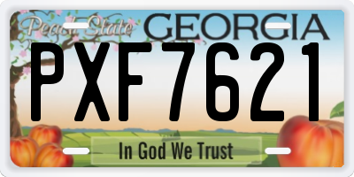 GA license plate PXF7621