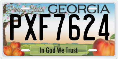 GA license plate PXF7624