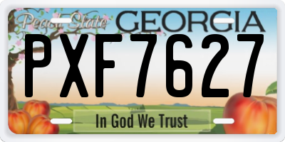 GA license plate PXF7627