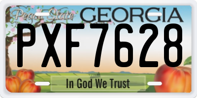GA license plate PXF7628