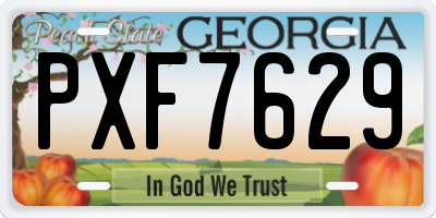 GA license plate PXF7629
