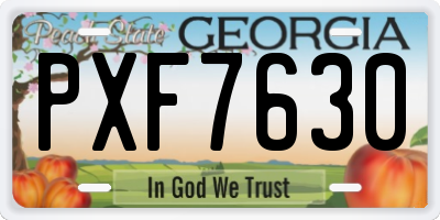 GA license plate PXF7630