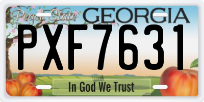 GA license plate PXF7631