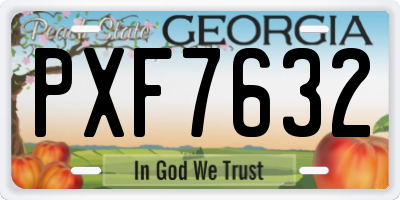 GA license plate PXF7632