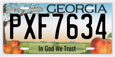 GA license plate PXF7634
