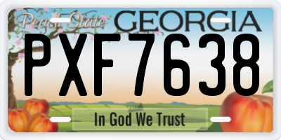 GA license plate PXF7638