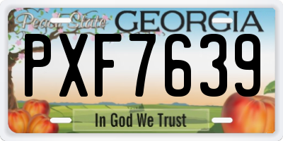 GA license plate PXF7639