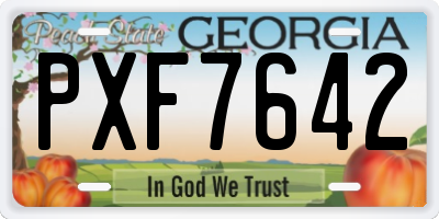 GA license plate PXF7642