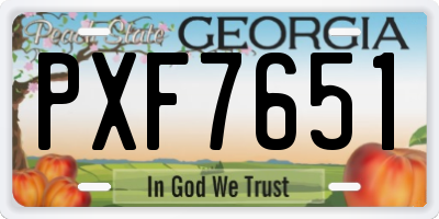 GA license plate PXF7651