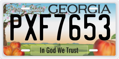 GA license plate PXF7653