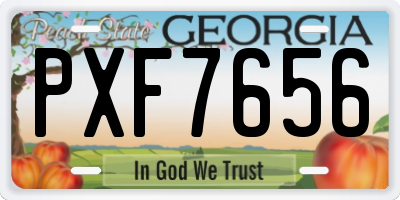 GA license plate PXF7656