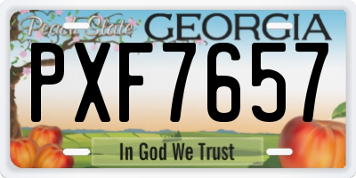 GA license plate PXF7657