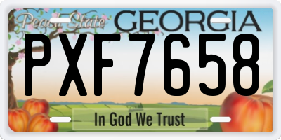 GA license plate PXF7658