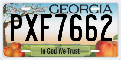 GA license plate PXF7662