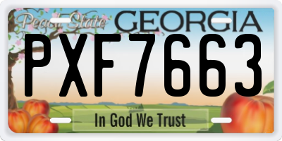 GA license plate PXF7663