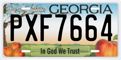 GA license plate PXF7664