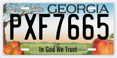 GA license plate PXF7665