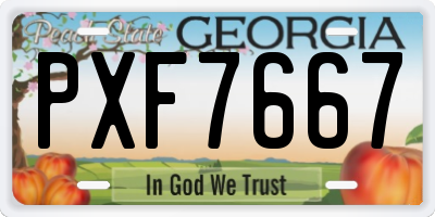 GA license plate PXF7667
