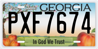 GA license plate PXF7674