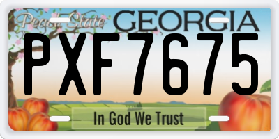 GA license plate PXF7675