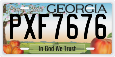 GA license plate PXF7676