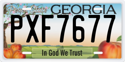 GA license plate PXF7677