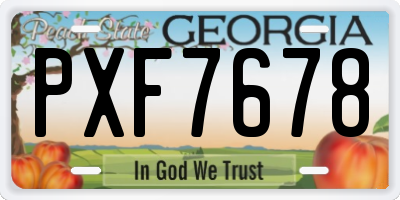 GA license plate PXF7678