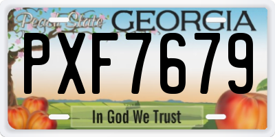 GA license plate PXF7679