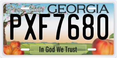 GA license plate PXF7680