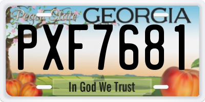 GA license plate PXF7681