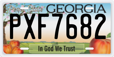 GA license plate PXF7682
