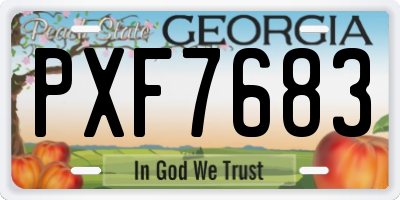 GA license plate PXF7683