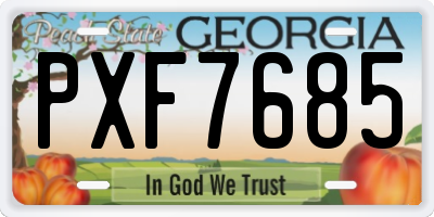 GA license plate PXF7685