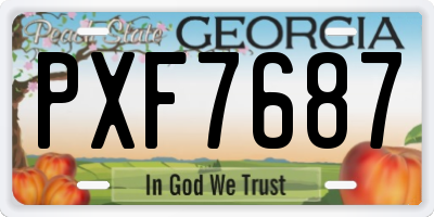 GA license plate PXF7687